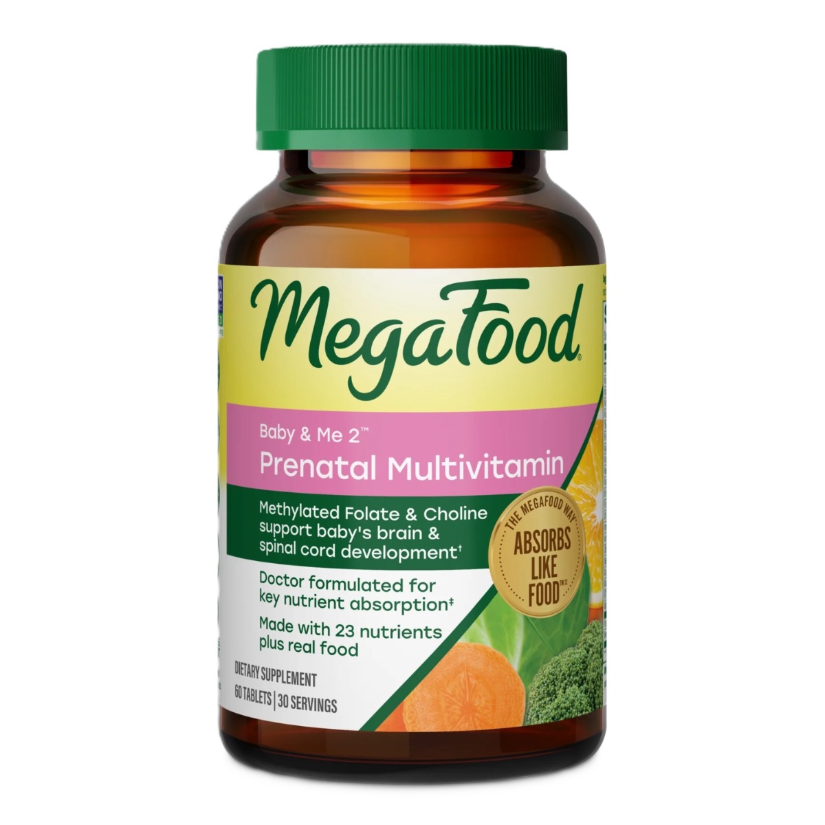 MegaFood Baby & Me 2 Prenatal Multi 60 comprimés